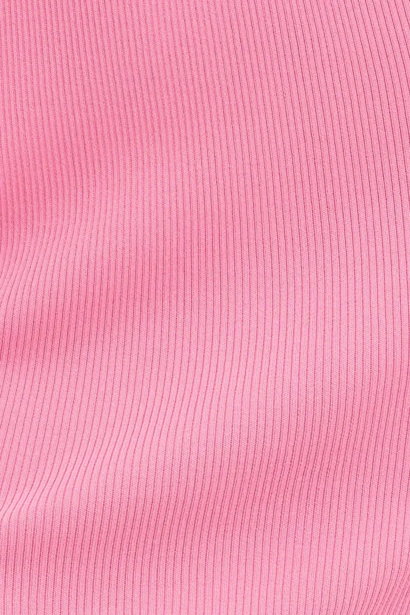 Pink Knit Skirt Midi Side Split