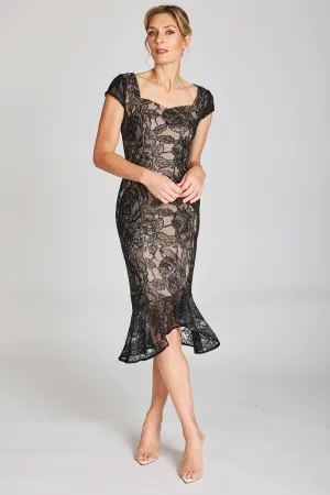 Clothings Pink Ruby - PD234006 Sophistication Frill Hem Dress Dresses women dresses dress stores