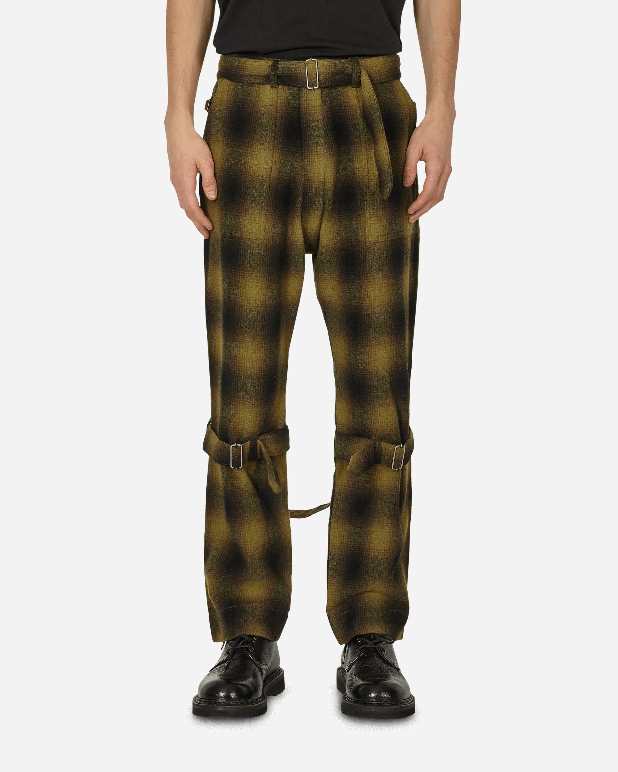 Plaid Wool Ombre Bontage Pants Yellow Men's sweatshirt