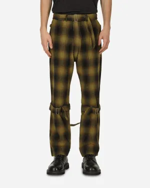 Plaid Wool Ombre Bontage Pants Yellow Men's sweatshirt