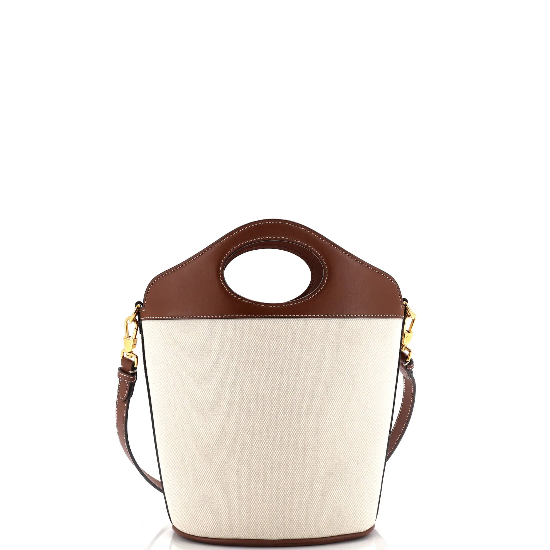 Pocket Bucket Bag Canvas with Leather Small