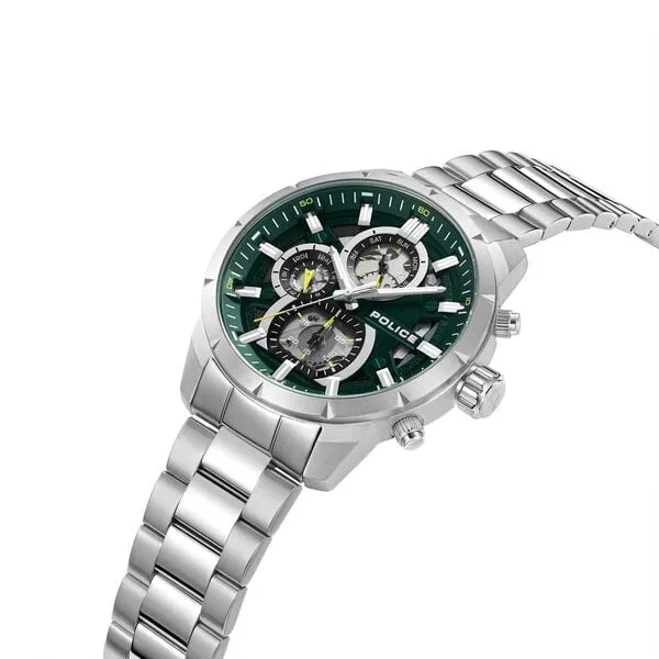 Police Chronograph Green Dial Stainless Steel Band Neist Men's Watch PEWJK0021805