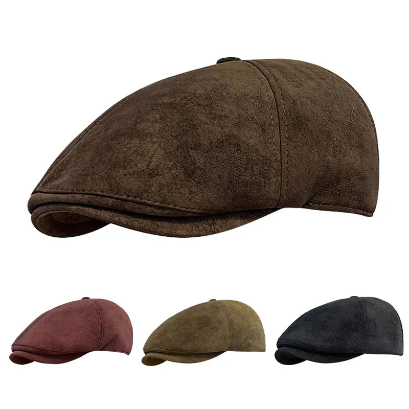 Portsmouth Vintage Suede 6 Panels Cap boater hat with bow in beach sunlight