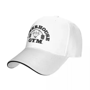 Powerhouse Gym Baseball Cap boater hat with bow in beach sunlight