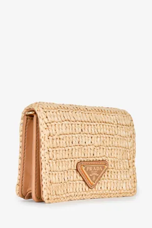 Prada Beige Crochet Cardholder with Crossbody Strap anti-theft crossbody bags sale