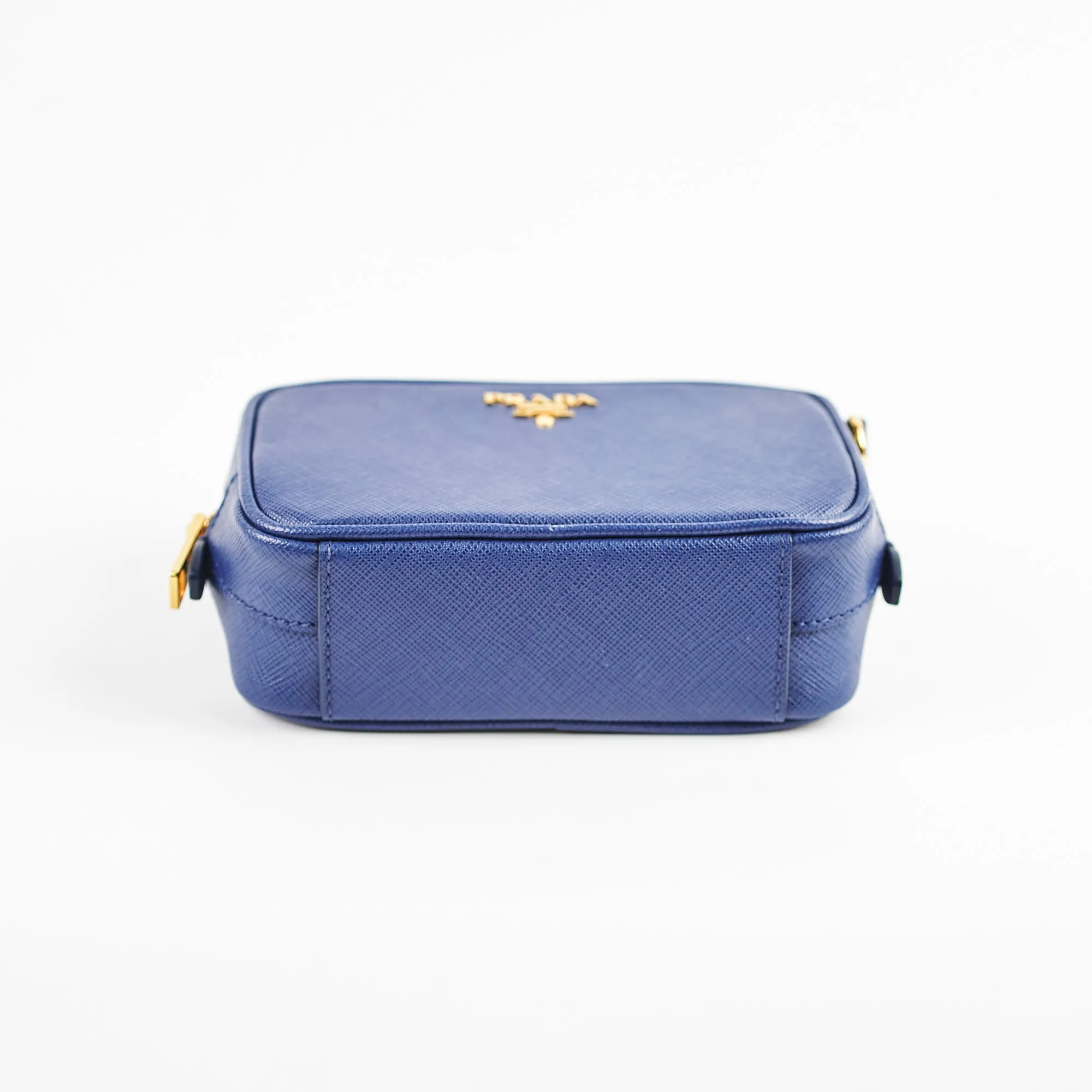 Prada Blue Mini Saffiano Leather Crossbody