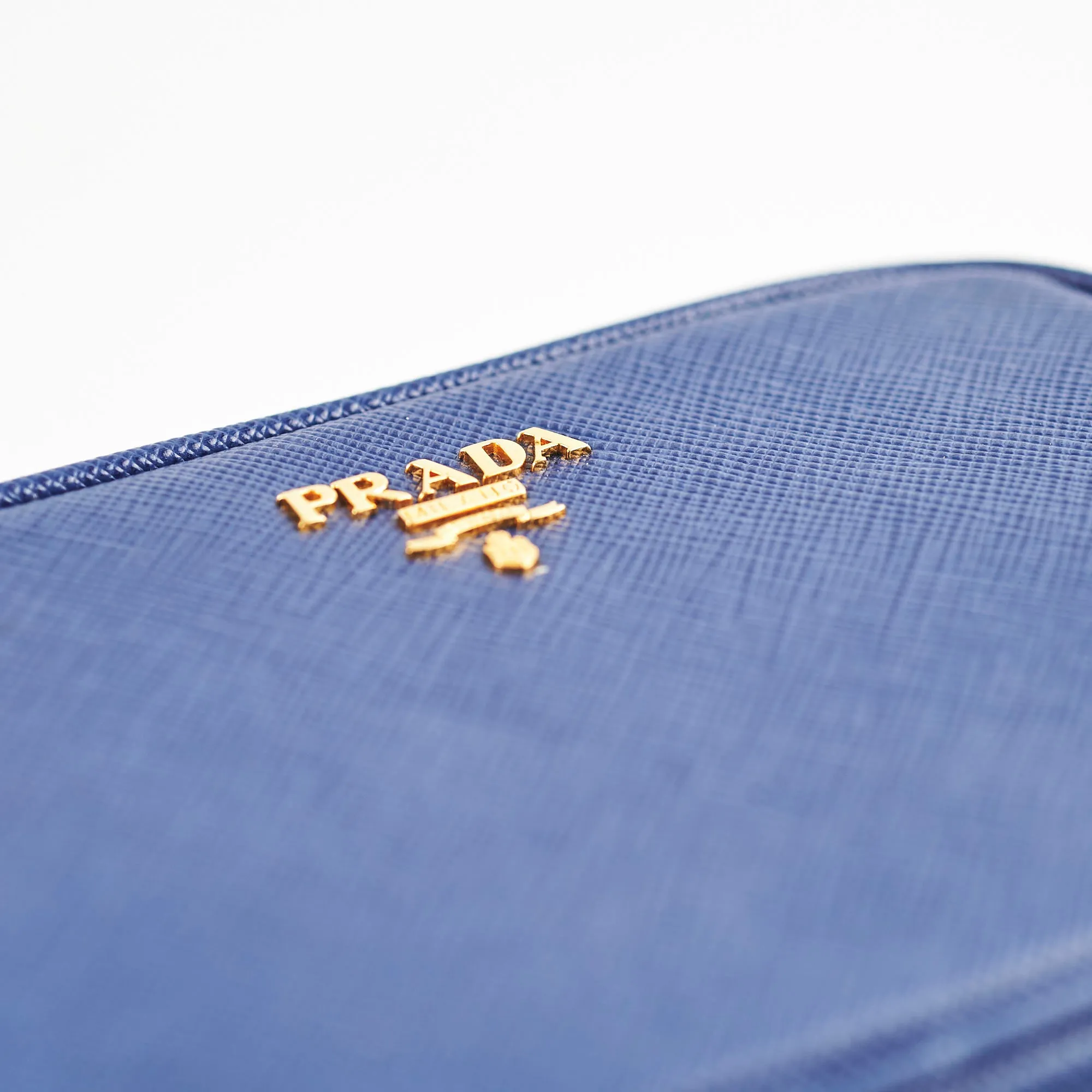 Prada Blue Mini Saffiano Leather Crossbody