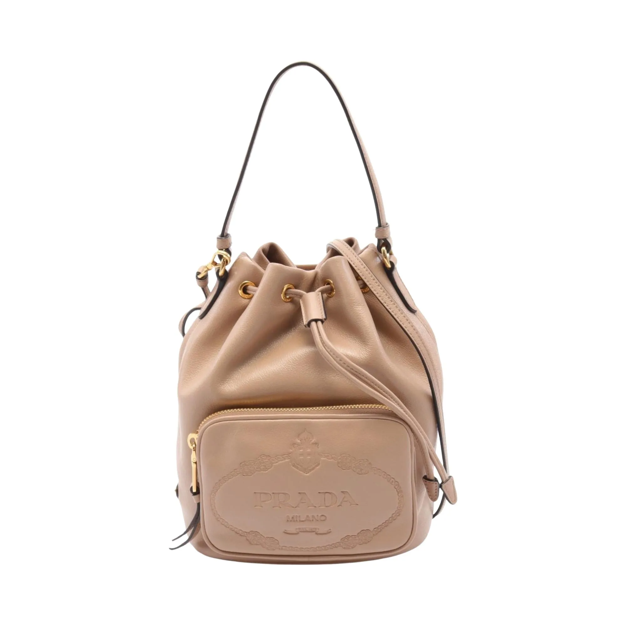 Prada Bucket Bag Leather Handbag (Pre-Owned) stylish bucket bags