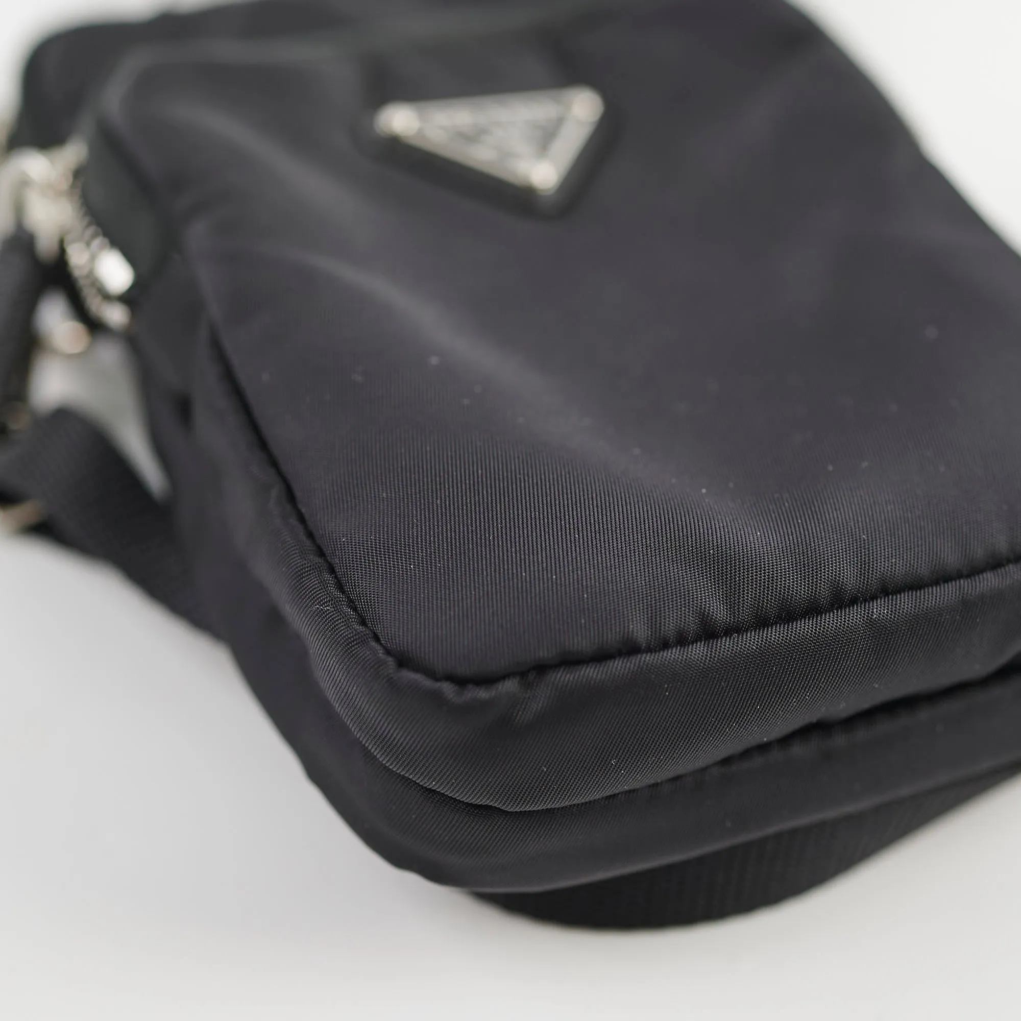 Prada Nylon Phone Case Crossbody Bag Black