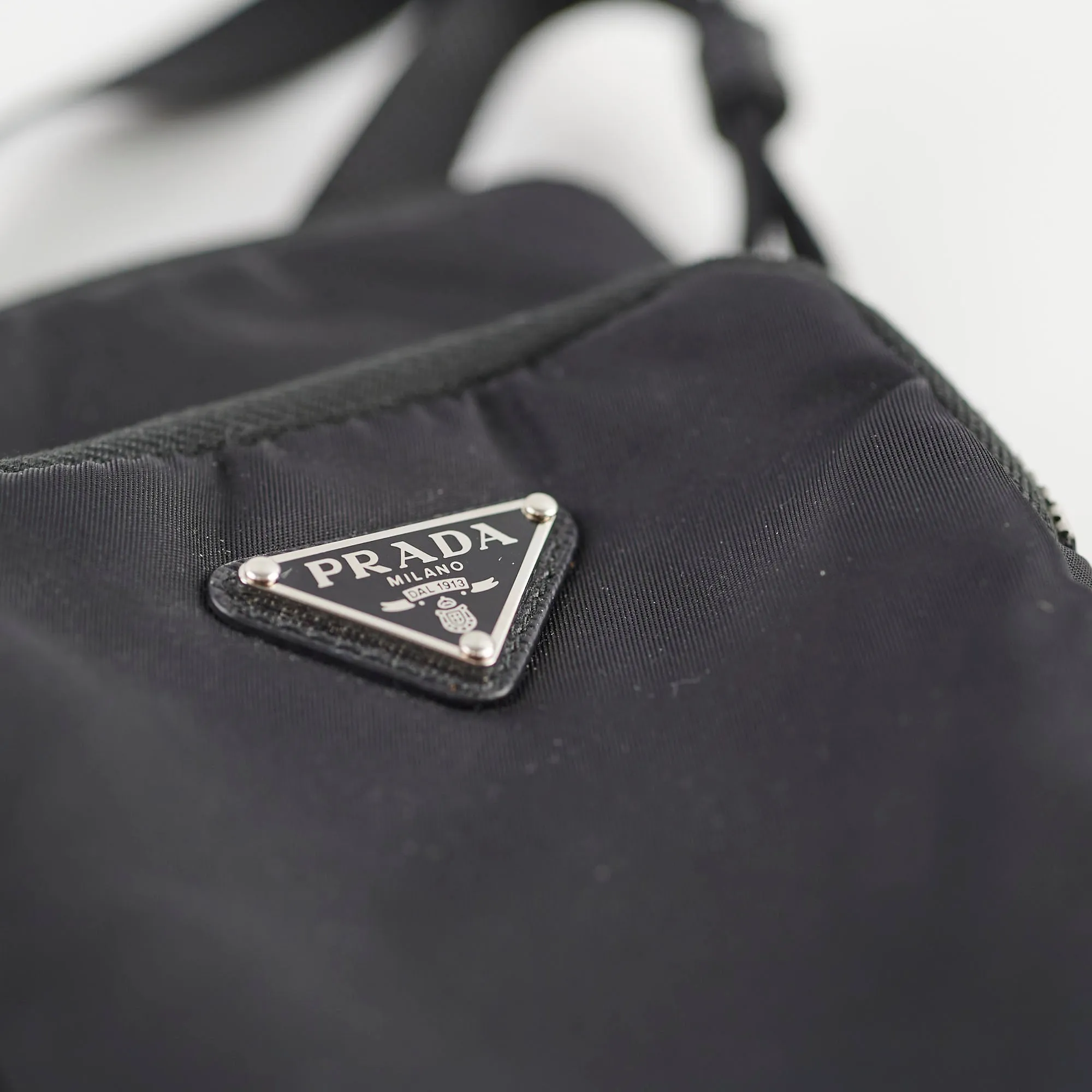 Prada Nylon Phone Case Crossbody Bag Black