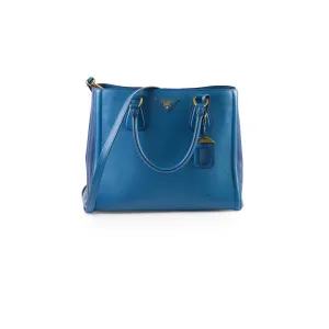 Prada Saffiano Blue Tote Crossbody Bags Cheap Online