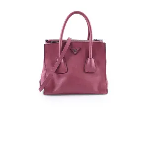 Prada Twin Pocket Leather Tote Pink Crossbody Bags Cheap Online