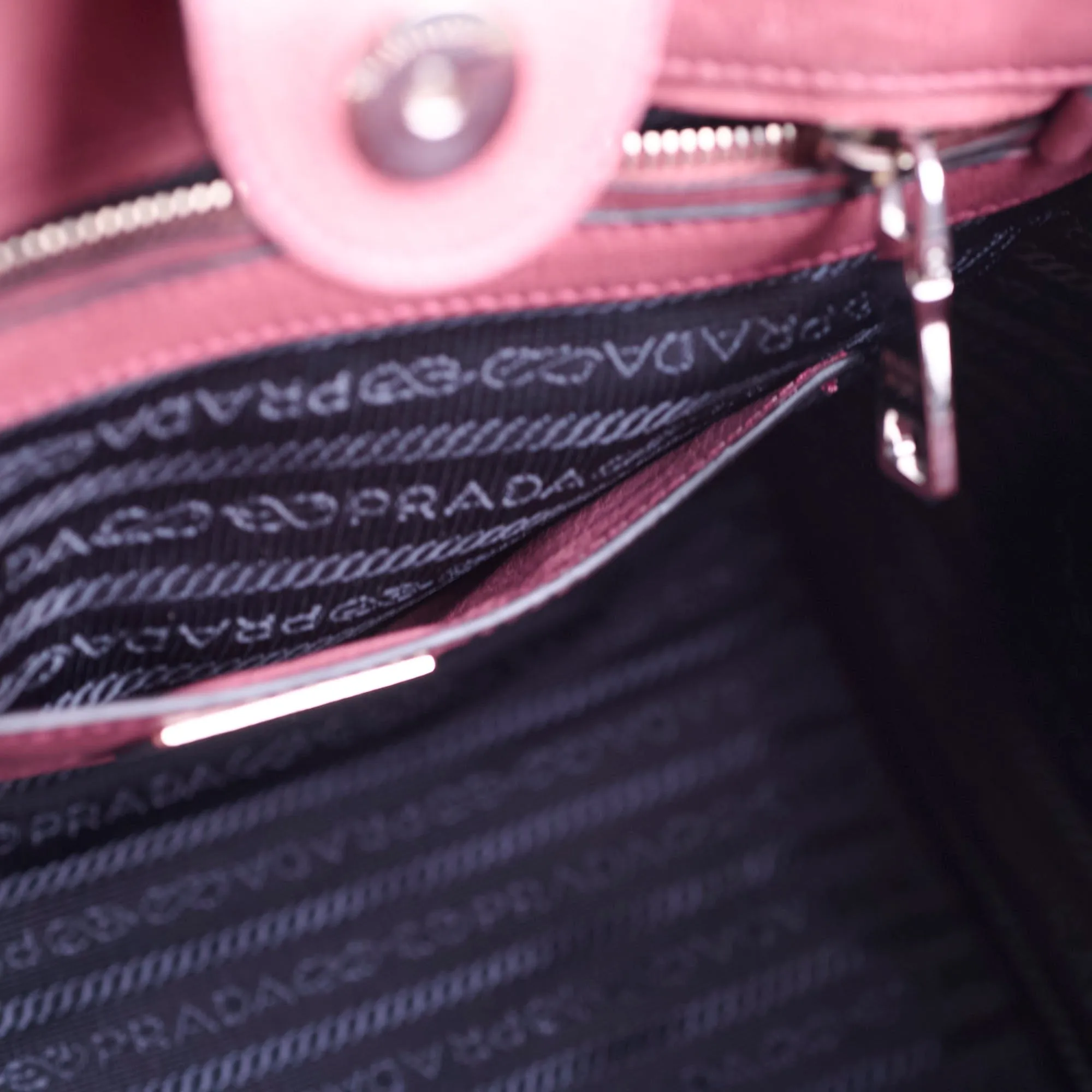 Prada Twin Pocket Leather Tote Pink