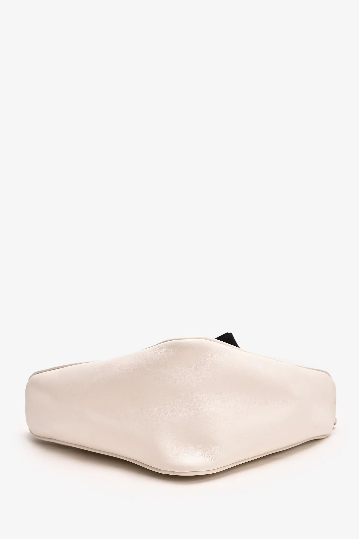 Prada White Leather Triangle Crossbody