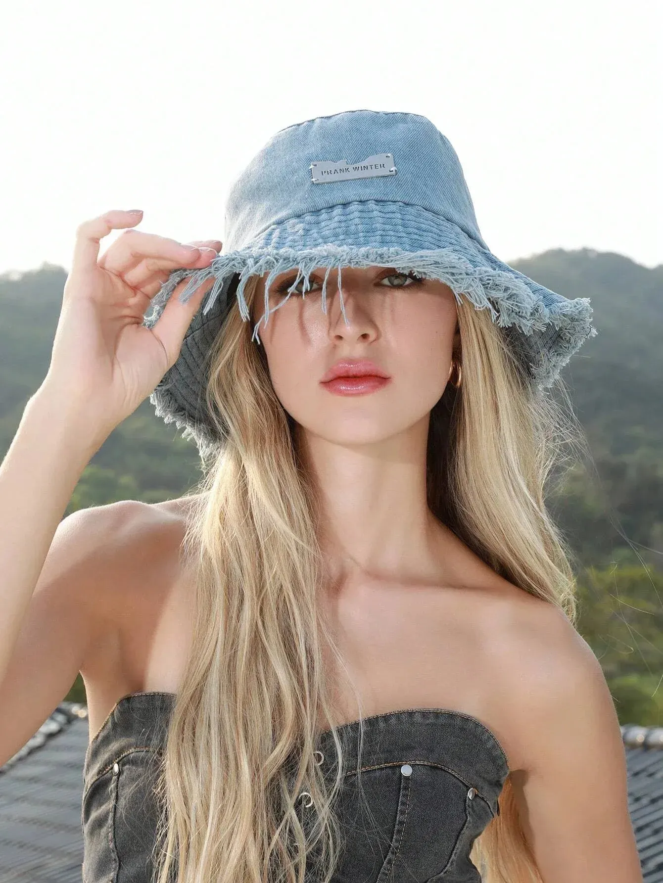 Prank Winter Denim Bucket Hat