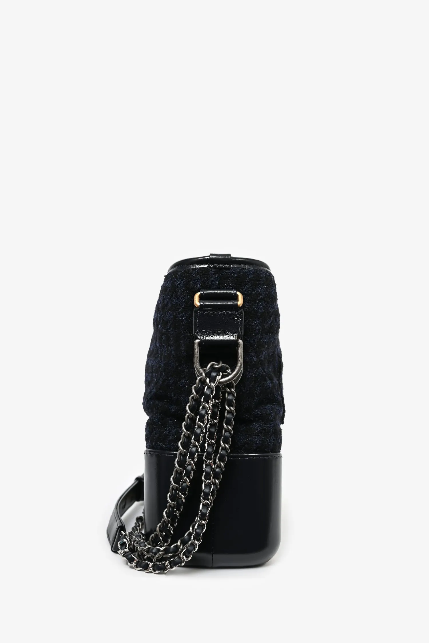Pre-loved Chanel? 2017 Navy/Black Tweed Hobo Large Gabrielle Crossbody Bag