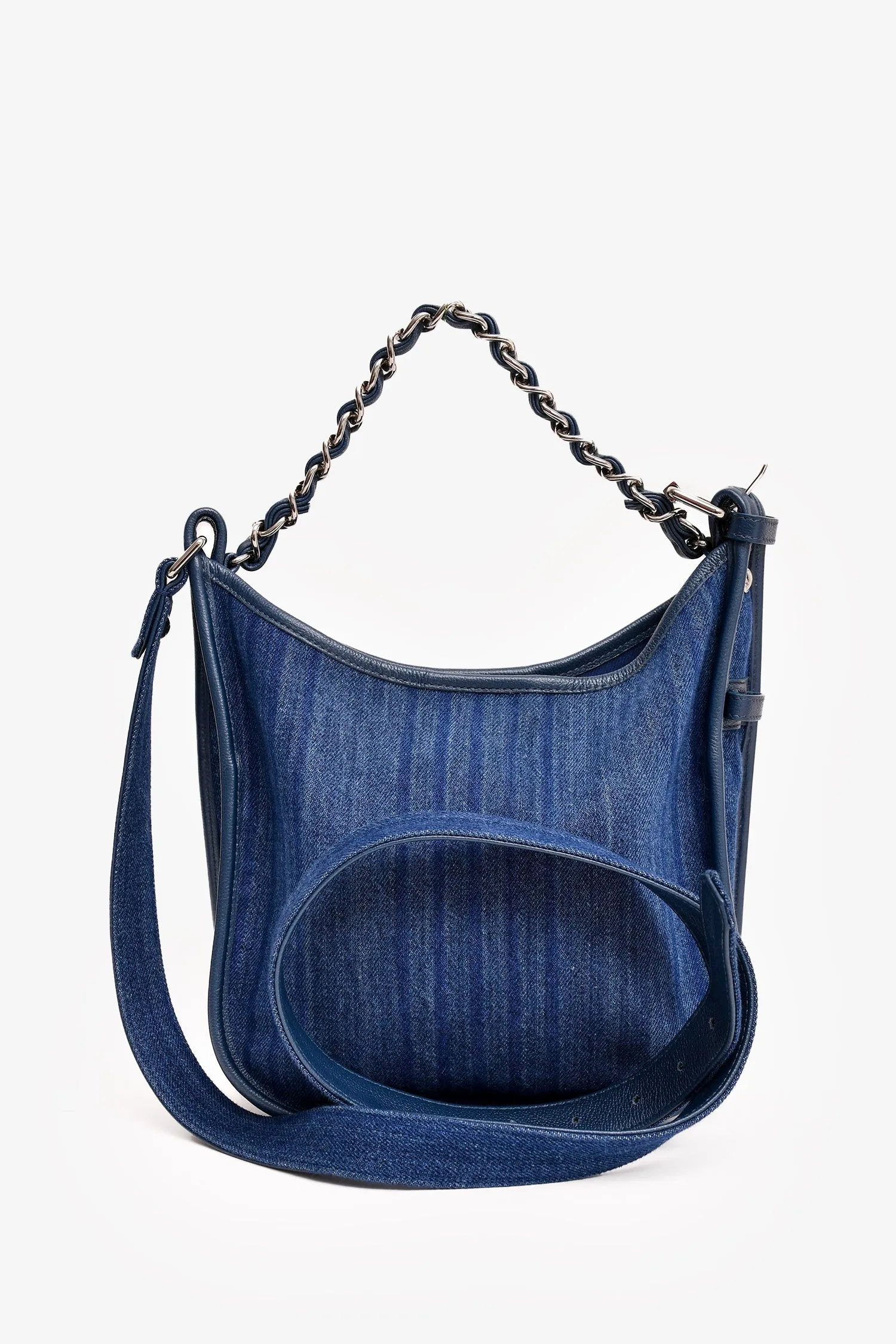 Pre-Loved Chanel? 2017/18 Navy Denim Small Jungle Stroll Crossbody Bag
