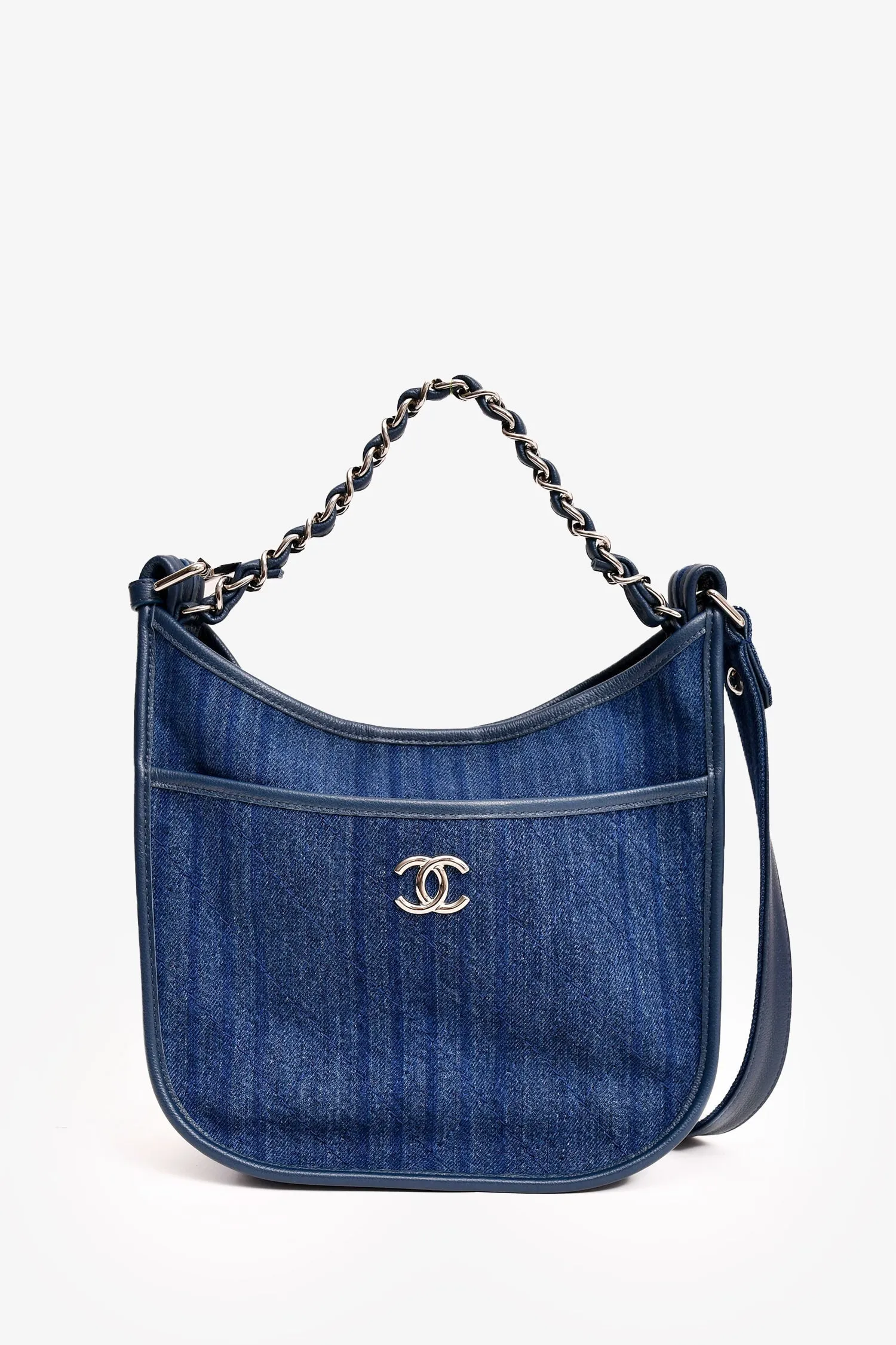 Pre-Loved Chanel? 2017/18 Navy Denim Small Jungle Stroll Crossbody Bag