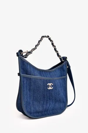 Pre-Loved Chanel? 2017/18 Navy Denim Small Jungle Stroll Crossbody Bag anti-theft crossbody bags sale