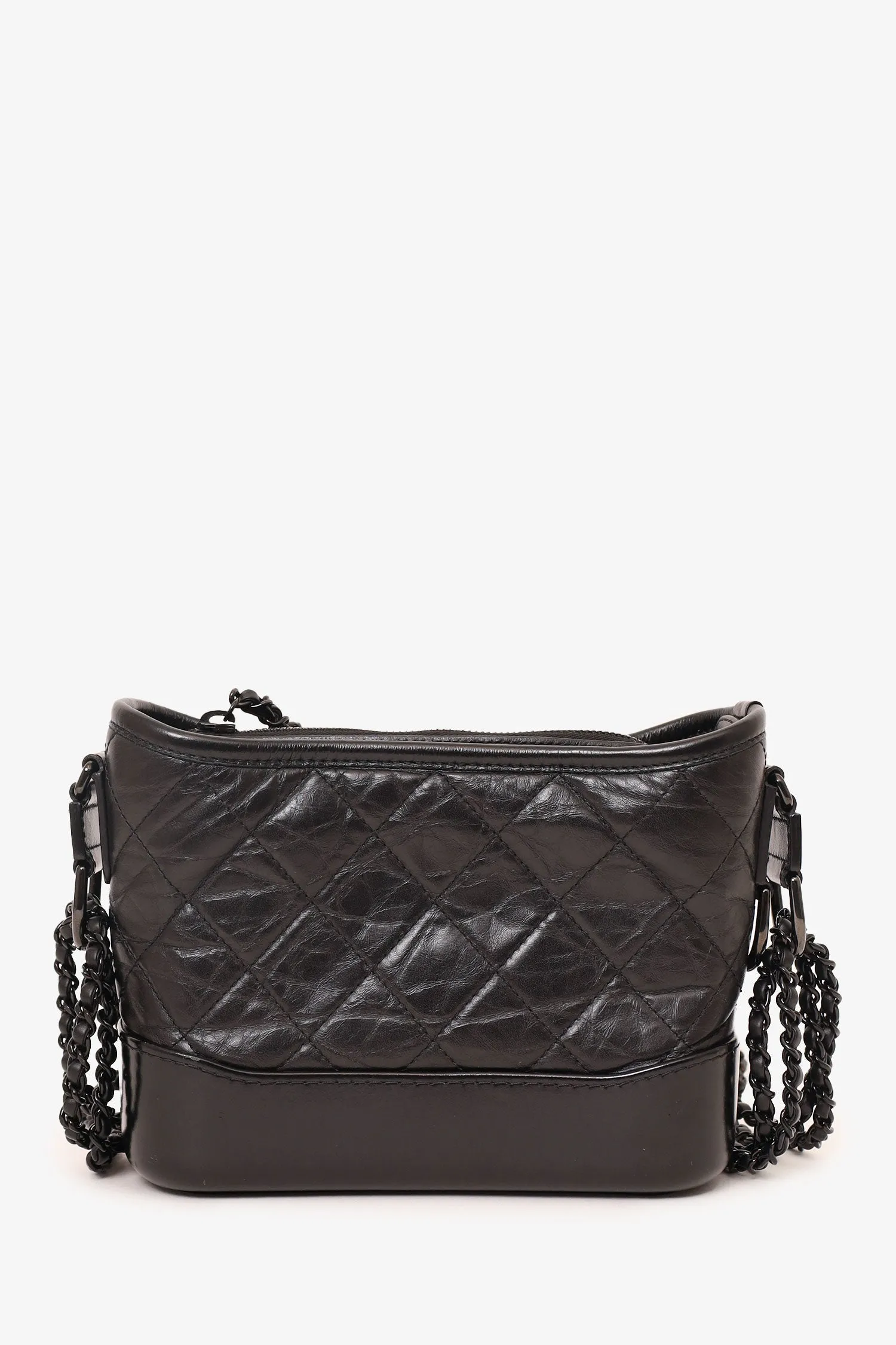 Pre-Loved Chanel? 2019 So Black Quilted Leather Small Gabrielle Crossbody Bag