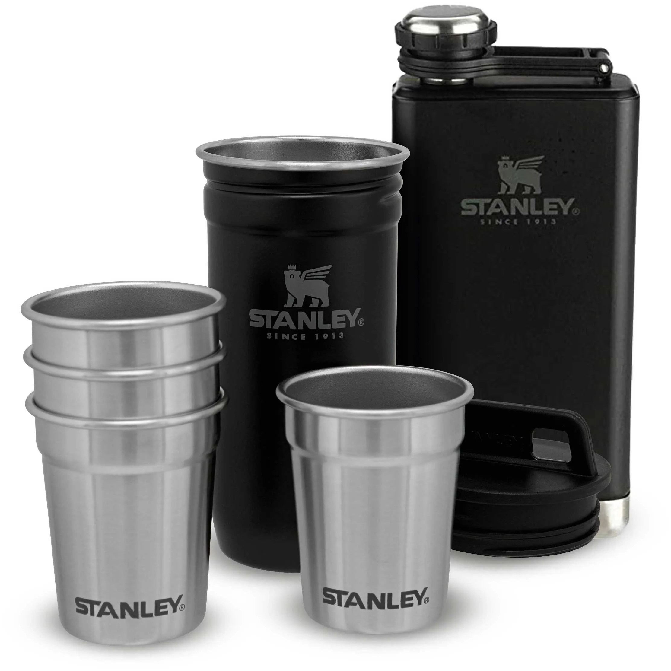 Pre-Party Shot Glass & Flask Set insulated camp mug discount collapsible silicone cup stainless steel tumbler with lid