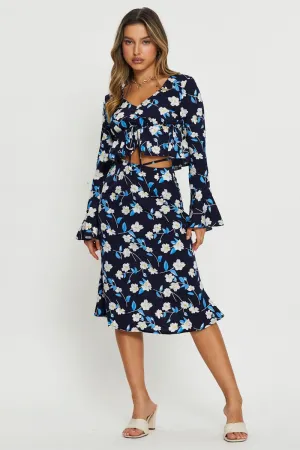 Print Midi Skirt Tie Waist,skirt,denim skirt,mini skirt,maxi skirt,jean skirt,skort,tennis skirt,pleated skirt,pencil skirt,bubble skirt,plisse skirt,fitted skirt,midi skirt,short skirt,short mini skirt,leather skirt,a line skirt,Split skirt