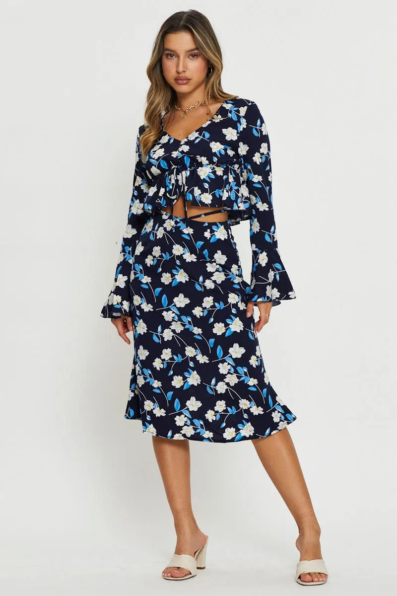 Print Midi Skirt Tie Waist,skirt,denim skirt,mini skirt,maxi skirt,jean skirt,skort,tennis skirt,pleated skirt,pencil skirt,bubble skirt,plisse skirt,fitted skirt,midi skirt,short skirt,short mini skirt,leather skirt,a line skirt,Split skirt