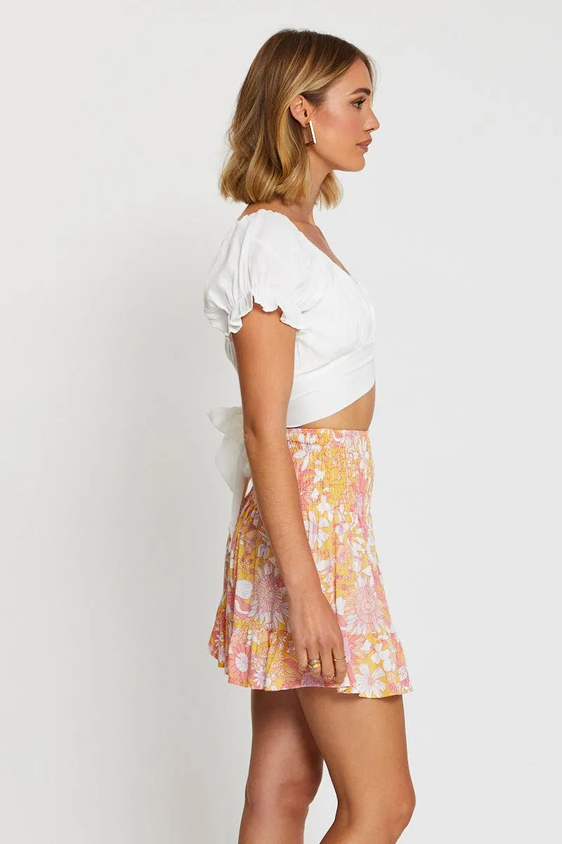 Print Skater Mini Skirt