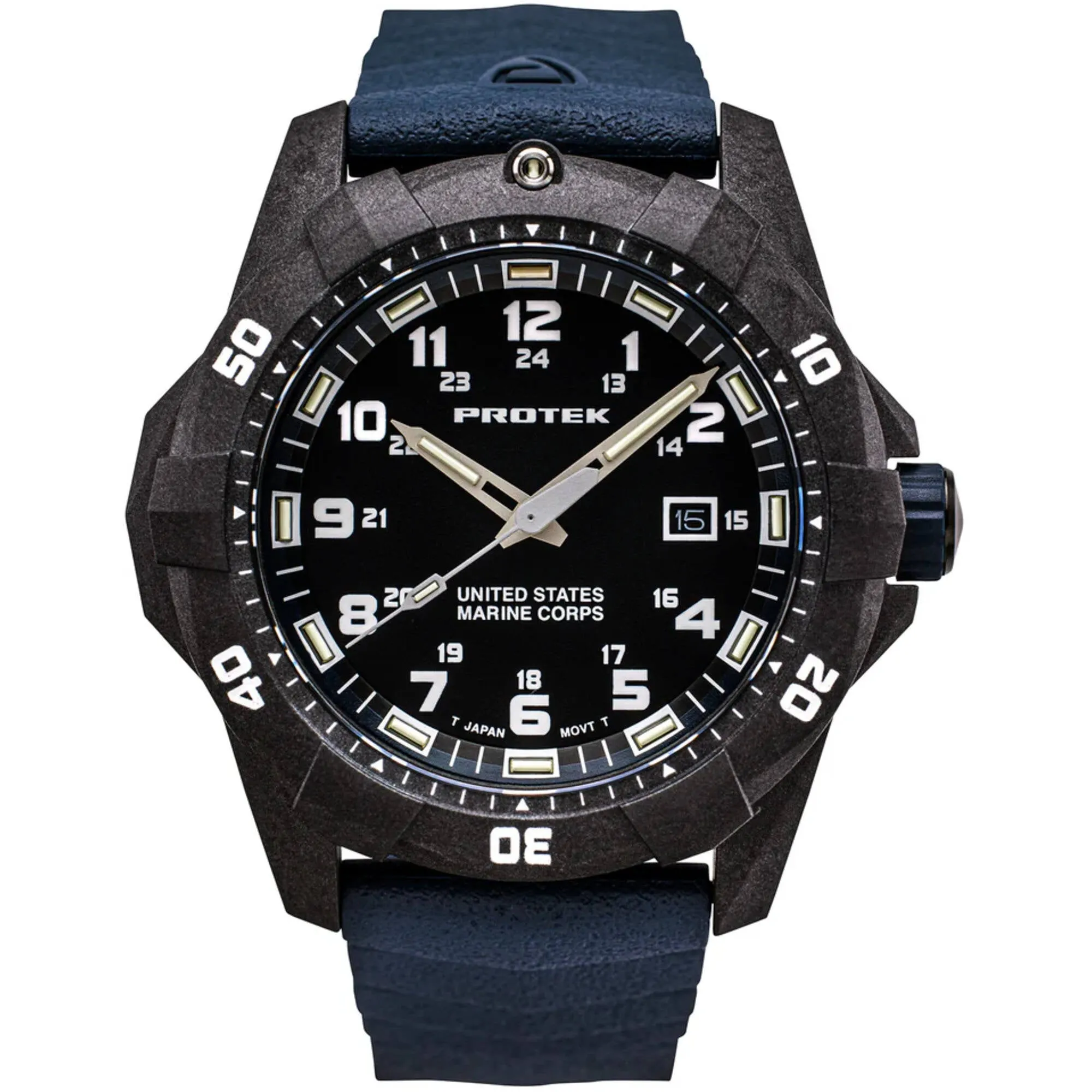 ProTek Men's Watch - USMC Series Quartz Blue Genuine Rubber Strap Date Dive | 1013B Luxury Quartz Watch Quartz Watch Sale
