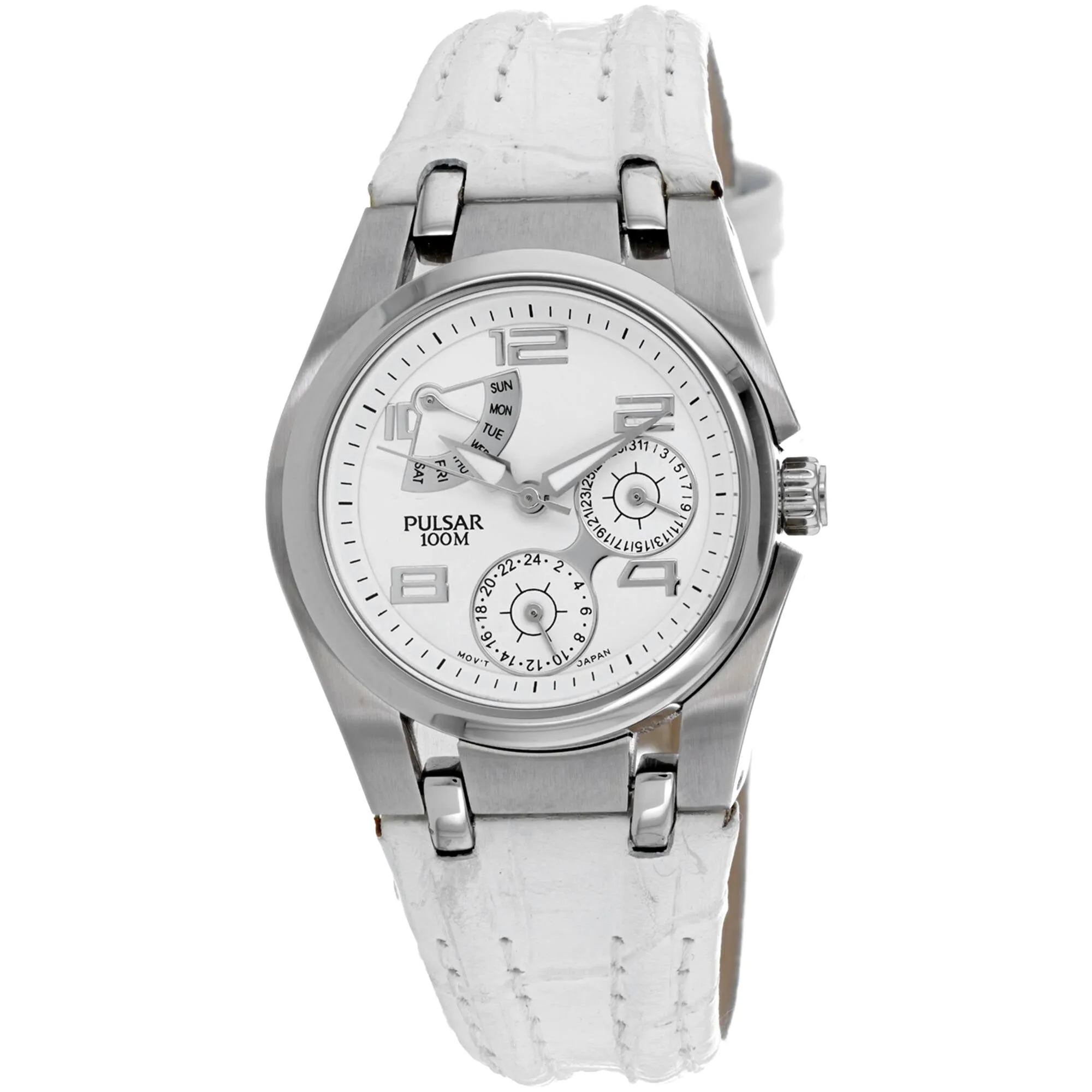 Pulsar Women's Watch - Classic Silver Tone Case White Dial Leather Strap | PP2005X1 Luxury Quartz Watch Quartz Watch Sale