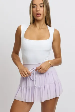 Purple Flare Skort Skirt High Rise Mini Mesh Tiered,skirt,denim skirt,mini skirt,maxi skirt,jean skirt,skort,tennis skirt,pleated skirt,pencil skirt,bubble skirt,plisse skirt,fitted skirt,midi skirt,short skirt,short mini skirt,leather skirt,a line skirt