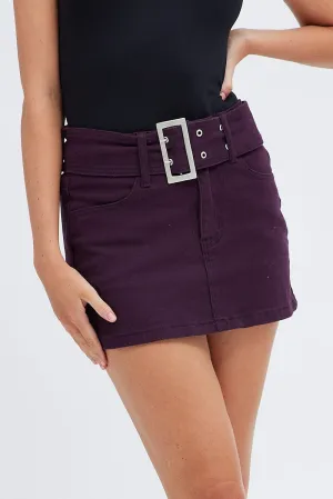 Purple Mini Skirt Belted Low Rise,skirt,denim skirt,mini skirt,maxi skirt,jean skirt,skort,tennis skirt,pleated skirt,pencil skirt,bubble skirt,plisse skirt,fitted skirt,midi skirt,short skirt,short mini skirt,leather skirt,a line skirt