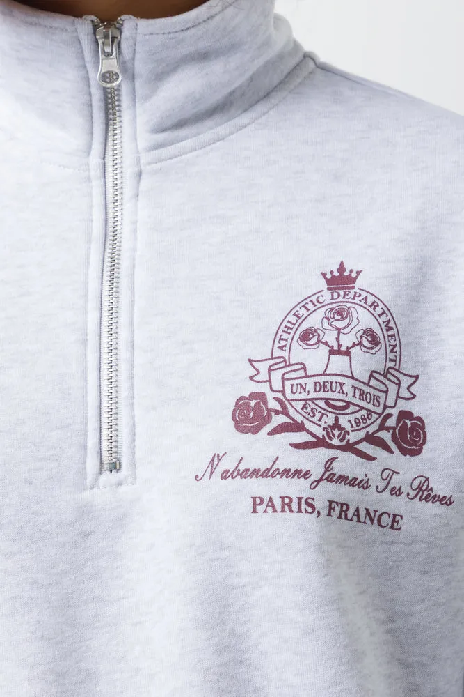 Quarter Zip Tracktop Grey