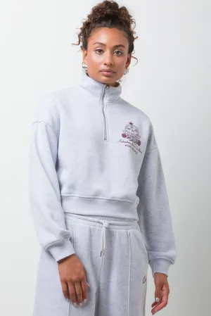 Quarter Zip Tracktop Grey,women t-shirt cotton,women t-shirt top,boutique women's clothing