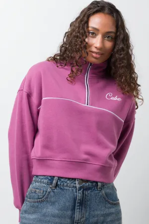 Quarter Zip Tracktop Purple,women t-shirt cotton,women t-shirt top,boutique women's clothing