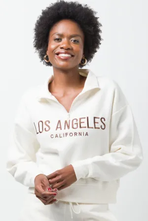 Quater Zip Fleece Top Cream,women t-shirt cotton,women t-shirt top,boutique women's clothing