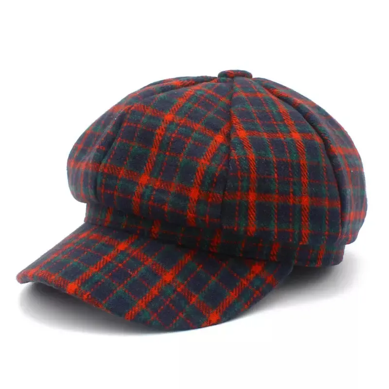 Quincey Tartan Wool Newsboy Cap