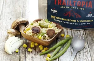 Ramens Noodles - Beef Flavored with Mushrooms and Vegetable (Gluten Free) portable camping kitchen set discount camping cookware kit sale olding camp kitchen box clearance