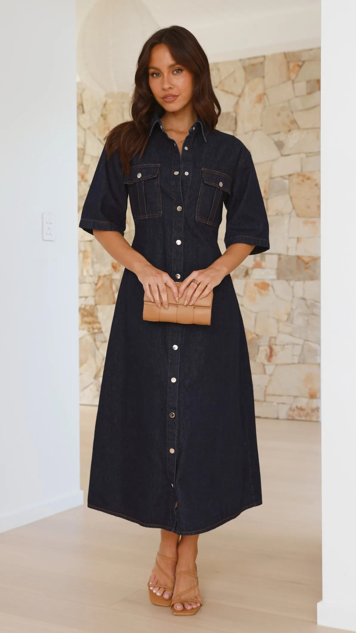 Raz Maxi Dress - Dark Denim,prom dresses,wedding guest dresses,homecoming dresses,bridesmaid dresses,cocktail dresses,women clothing,summer dresses,formal dresses,sundresses,mother of the bride dresses,quince clothing,bodycon dress,dress casual,dress desig