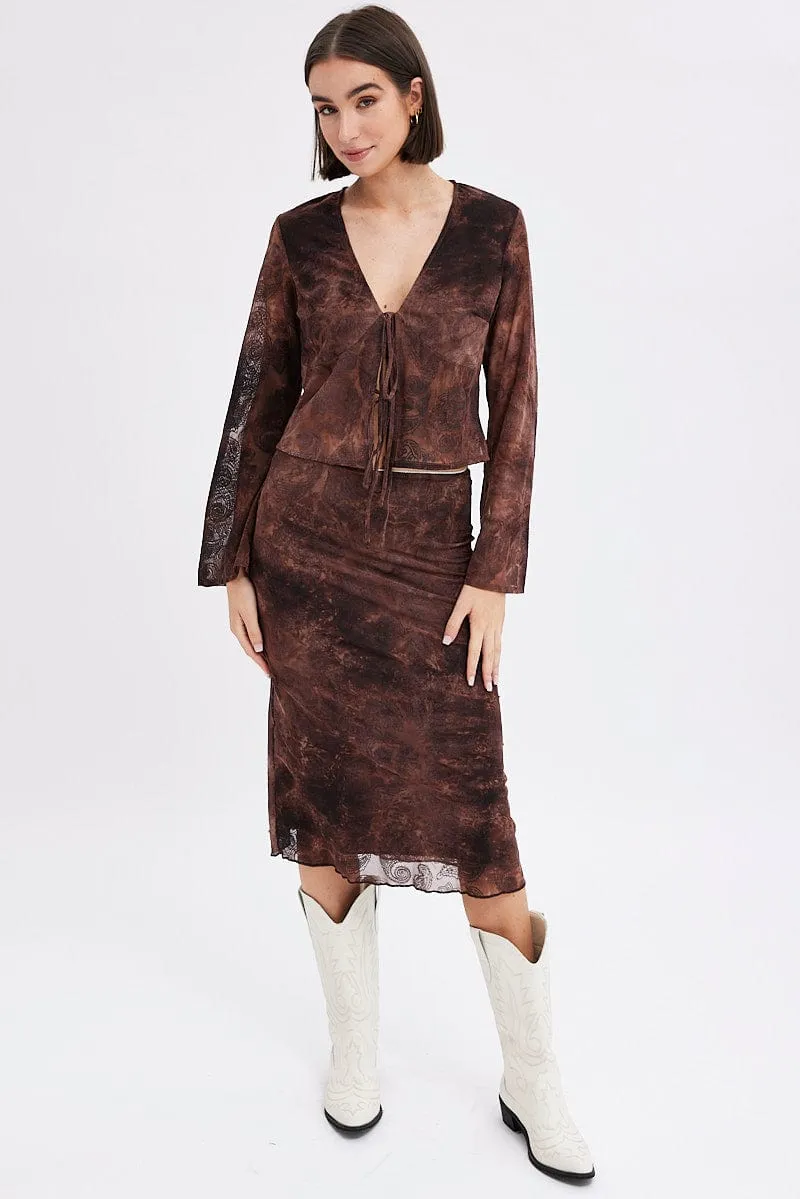 Red Paisley Midi Skirt High Rise Fit & Flare Mesh Lined,skirt,denim skirt,mini skirt,maxi skirt,jean skirt,skort,tennis skirt,pleated skirt,pencil skirt,bubble skirt,plisse skirt,fitted skirt,midi skirt,short skirt,short mini skirt,leather skirt,a line