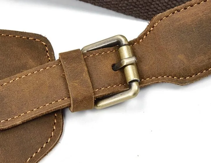 Retro Dark Brown and Brown LEATHER MENS FANNY PACK FOR MEN BUMBAG Vintage WAIST BAGS