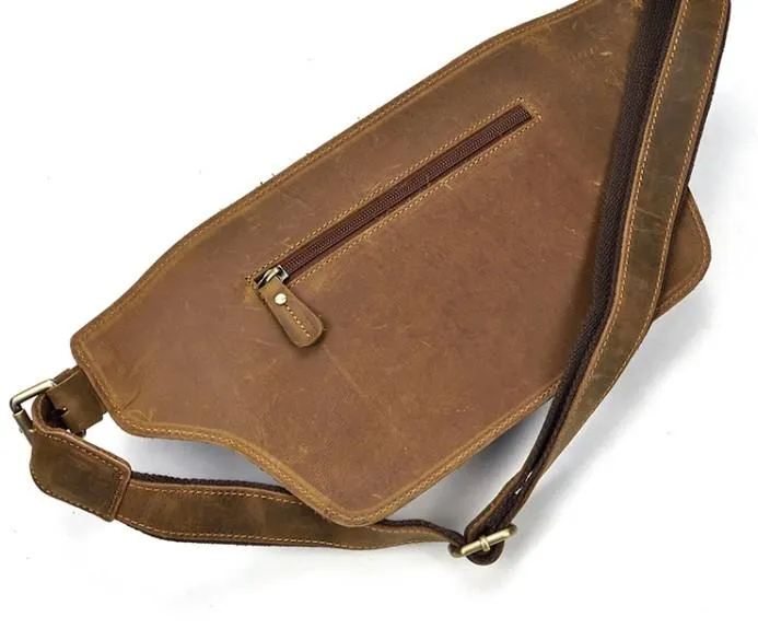 Retro Dark Brown and Brown LEATHER MENS FANNY PACK FOR MEN BUMBAG Vintage WAIST BAGS