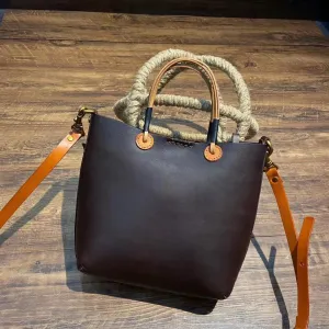 Retro Handcrafted Bucket Bag, Bucket Bag, Cowhide Leather Bucket, Black bag, Black Crossbody Bag, Drawstring bag, Mother's Day Gift bucket bags for sale