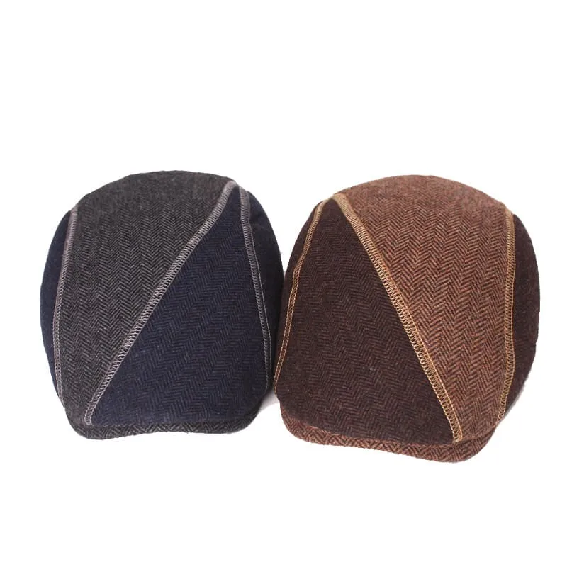 RGD Winter Earflaps Wool Flat Cap