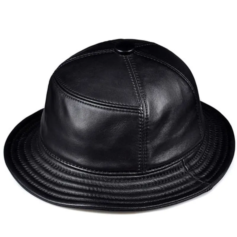 Rhode Genuine Leather Bucket Hat boater hat with bow in beach sunlight
