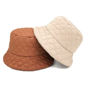 Rhombuses Thick Bucket Hat boater hat with bow in beach sunlight