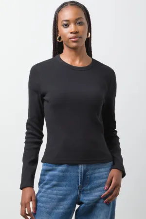 Rib T-Shirt Black,women t-shirt cotton,women t-shirt top,boutique women's clothing