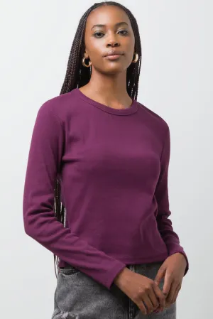 Rib T-Shirt Burgundy,women t-shirt cotton,women t-shirt top,boutique women's clothing