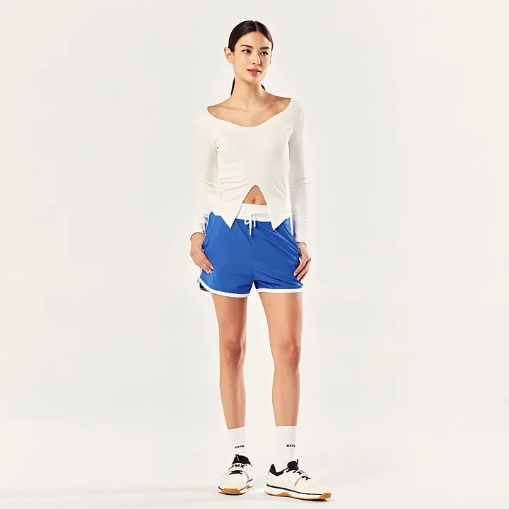 Ribbed Color Block Dolphin Shorts
