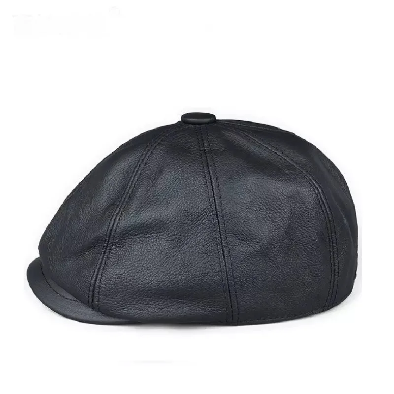 Rivette Genuine Leather Newsboy Cap